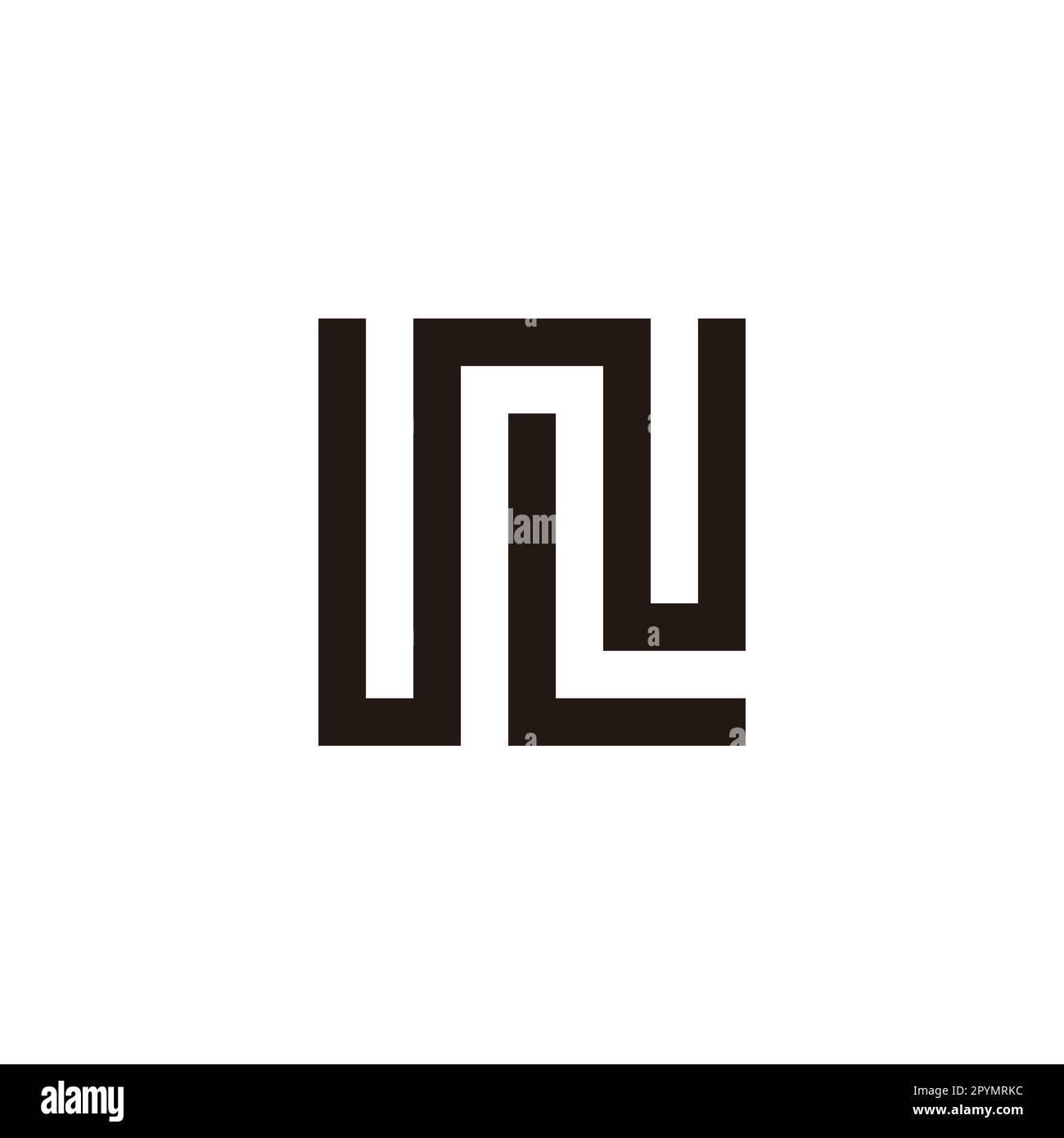 Combinazione di lettere W e L, simbolo geometrico quadrato semplice vettore logo Illustrazione Vettoriale