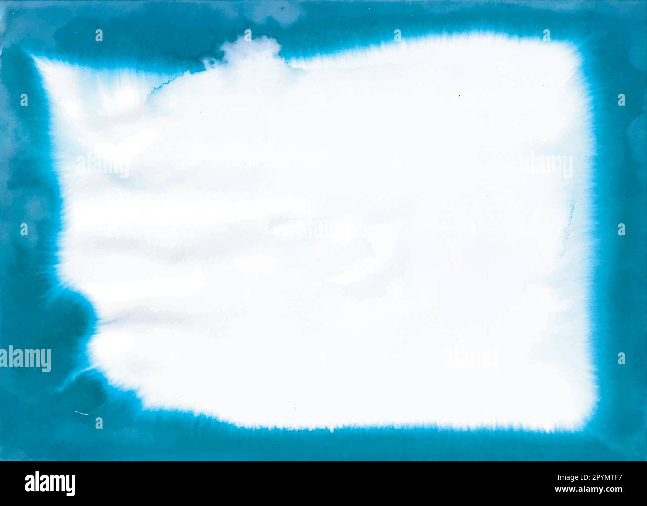 Astratto grunge blu acquerello sfondo astratto. Acquerello dipinto su carta che simula una cornice. Illustrazione disegnata a mano Illustrazione Vettoriale