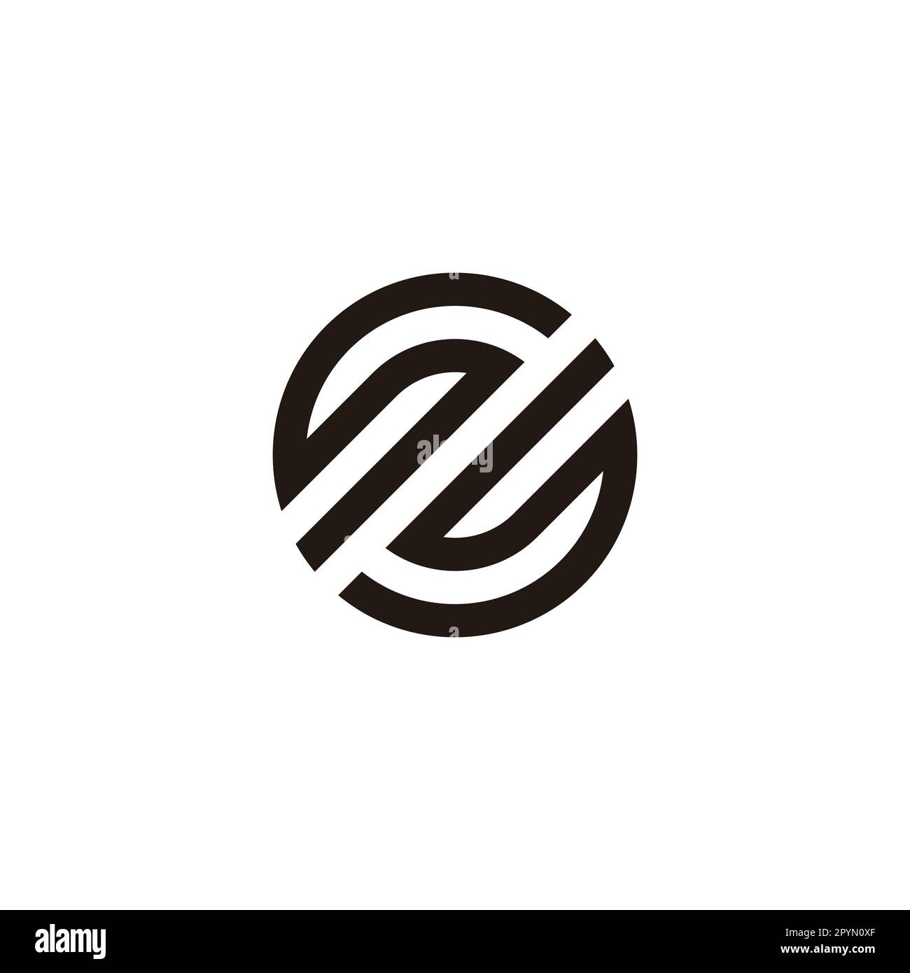 Lettera SS, simbolo geometrico circolare semplice vettore logo Illustrazione Vettoriale