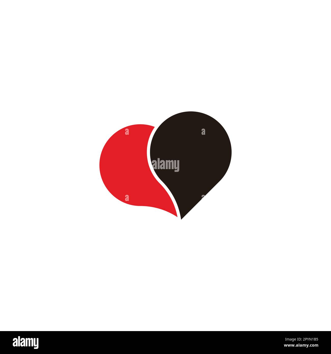 Cuore, palloncino simbolo geometrico semplice vettore logo Illustrazione Vettoriale