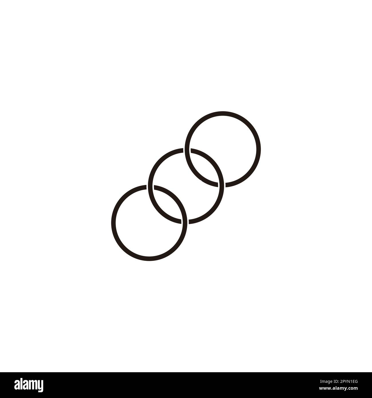 Tre linee di cerchio, anello geometrico semplice simbolo vettore Illustrazione Vettoriale