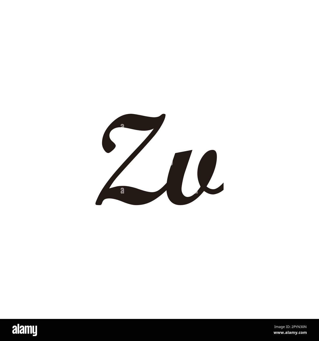 Lettera ZV CONNECT geometrico semplice simbolo vettore Illustrazione Vettoriale