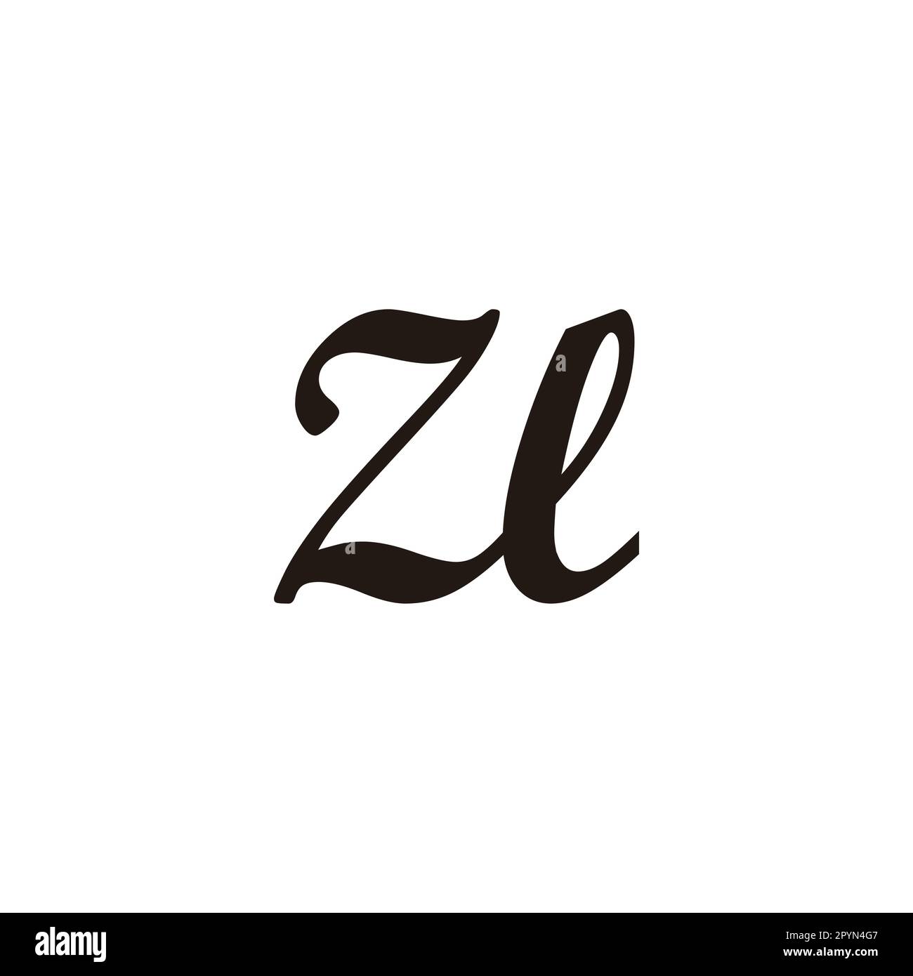 Lettera ZL CONNECT simbolo geometrico semplice vettore logo Illustrazione Vettoriale