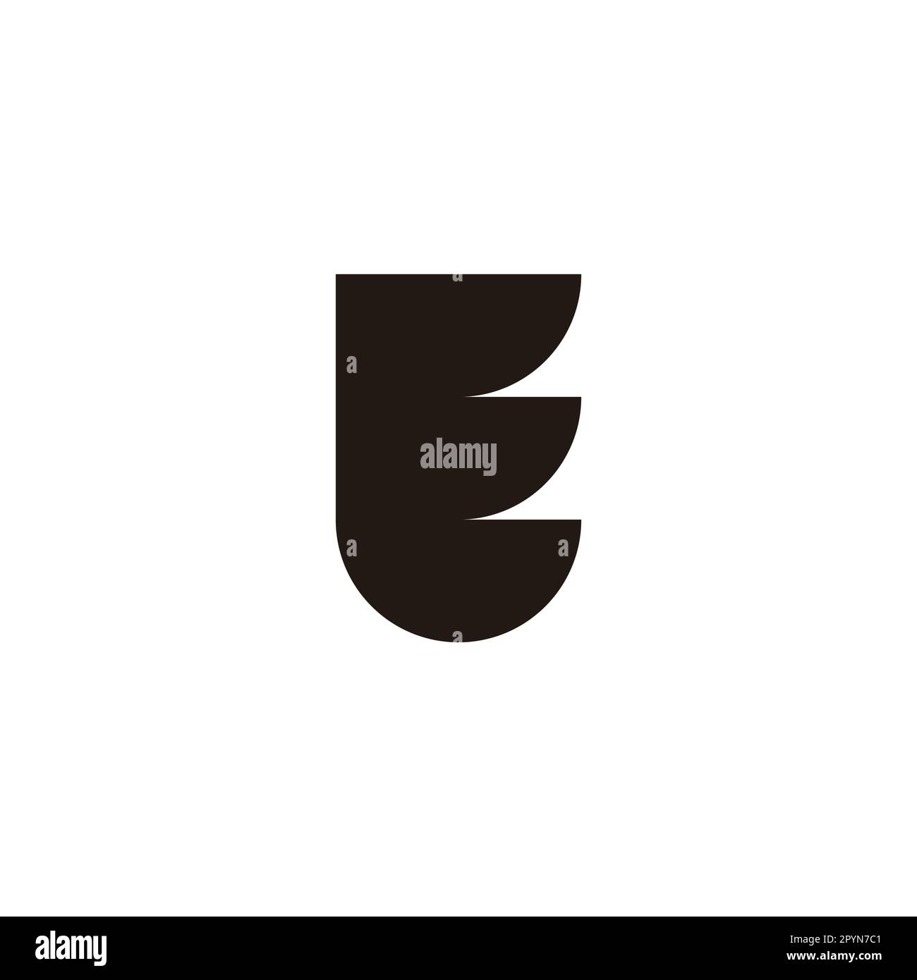 Lettera e scudo simbolo geometrico semplice logo vettore Illustrazione Vettoriale