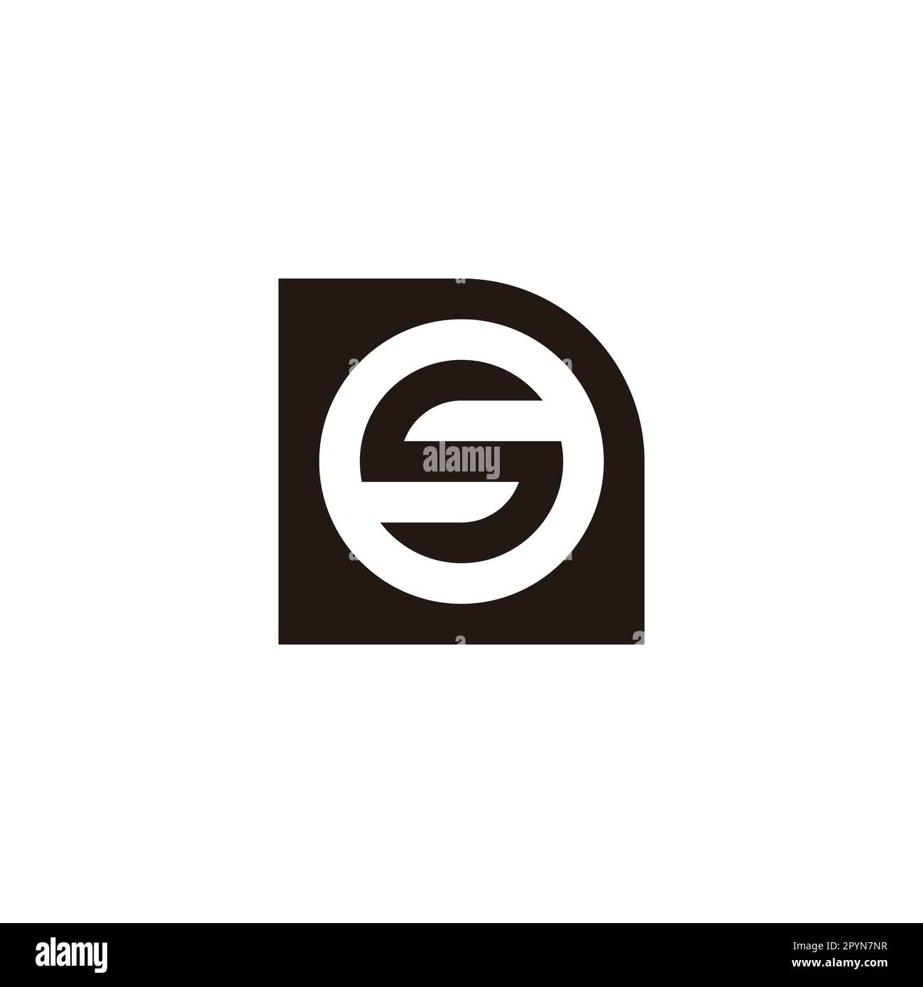 Lettera S nel file, cerchio simbolo geometrico semplice vettore logo Illustrazione Vettoriale