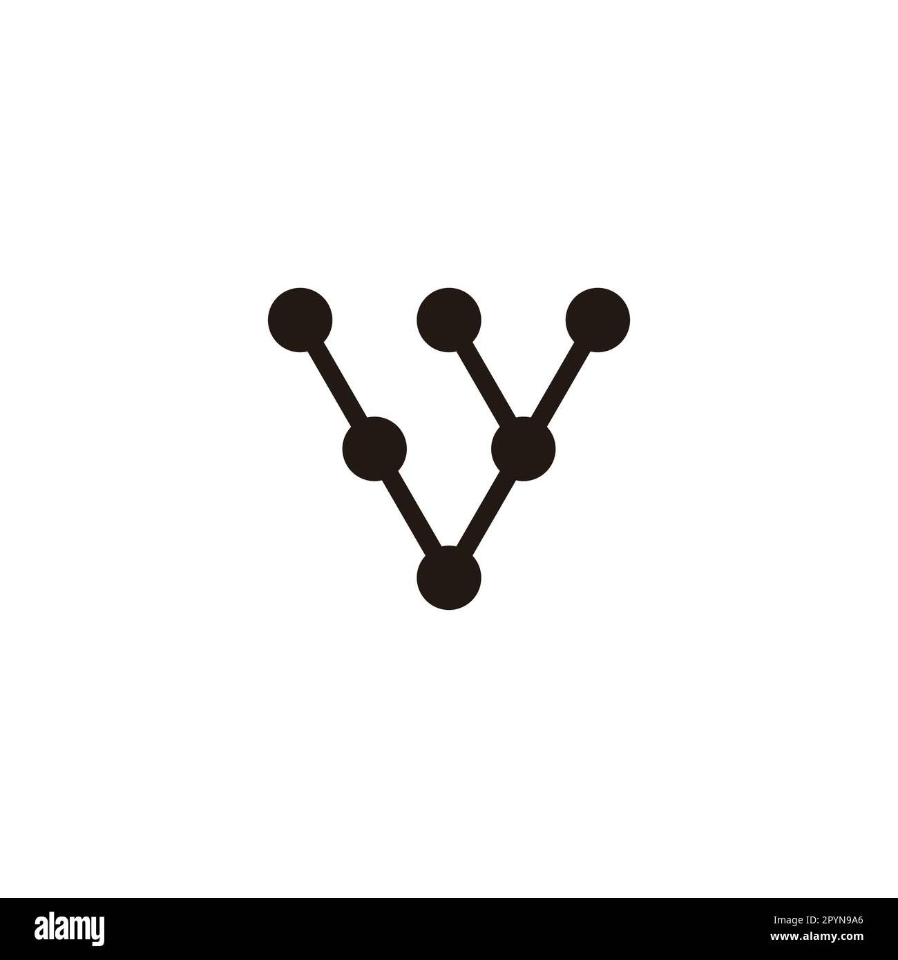 Lettera y molecole, triangolo simbolo geometrico semplice vettore logo Illustrazione Vettoriale