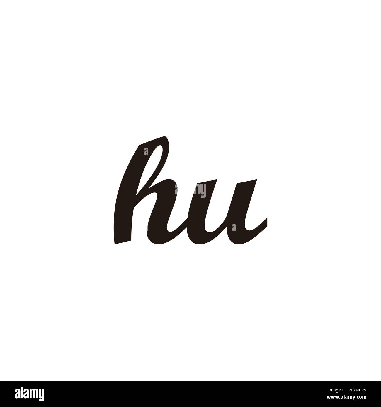 Lettera hu CONNECT simbolo geometrico semplice vettore logo Illustrazione Vettoriale