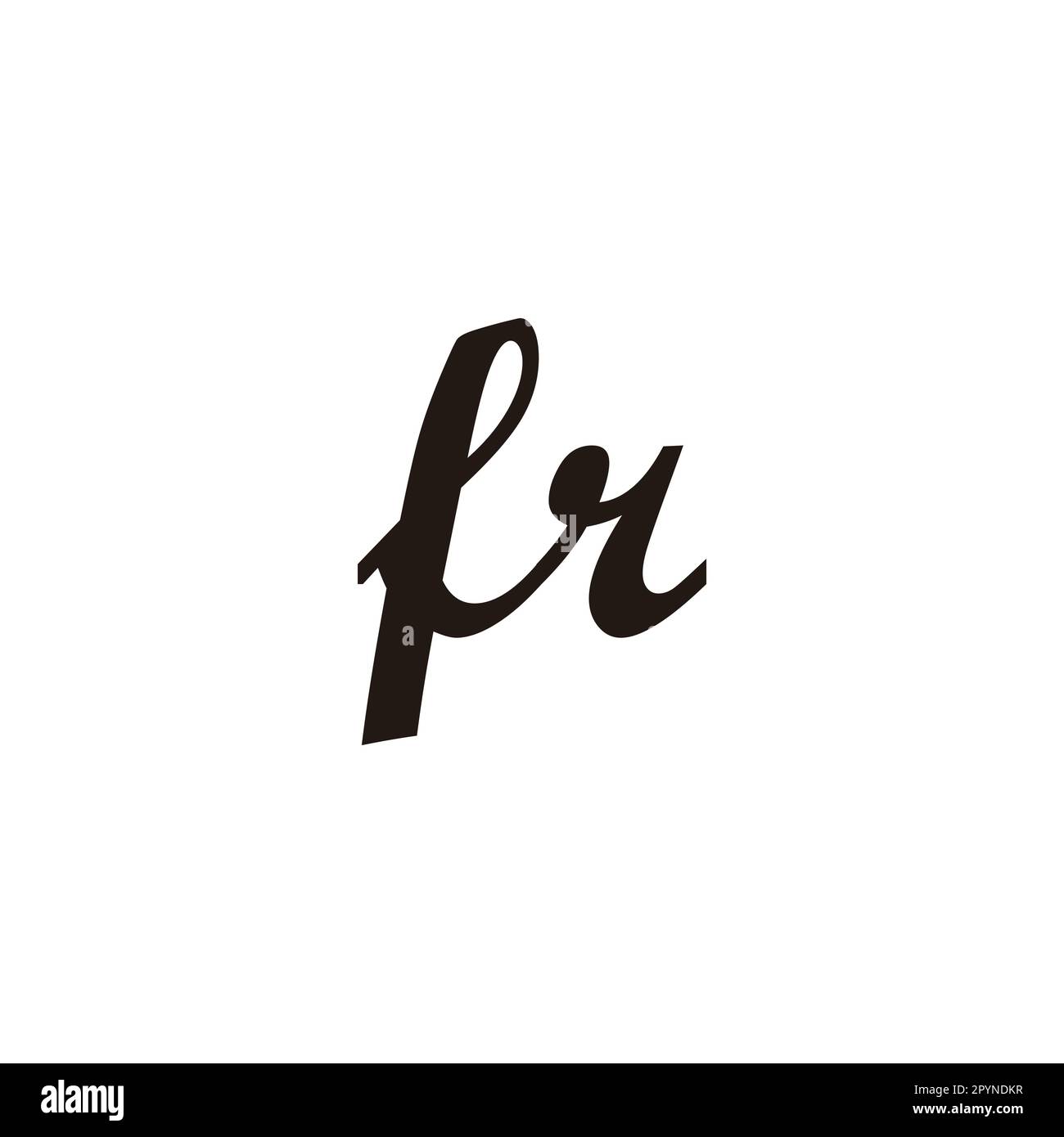 Lettera fr CONNECT simbolo geometrico semplice vettore logo Illustrazione Vettoriale