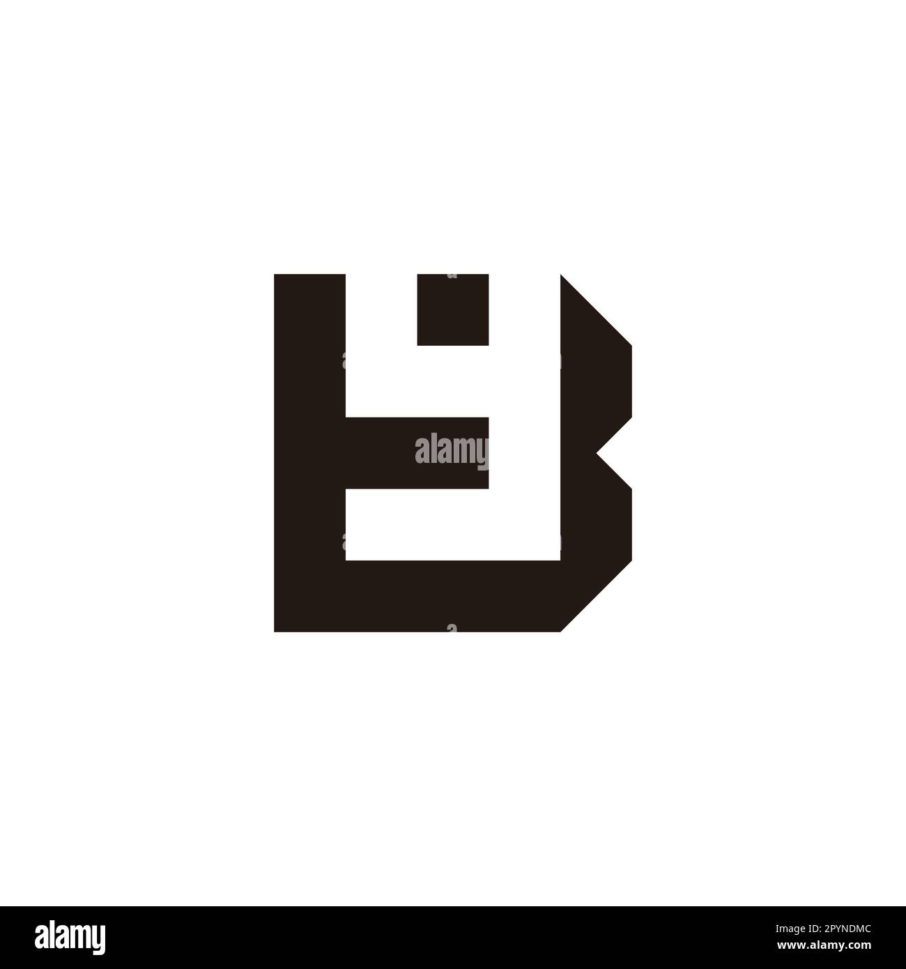 Lettera Yb per y B quadrato, contorno simbolo geometrico semplice vettore logo Illustrazione Vettoriale