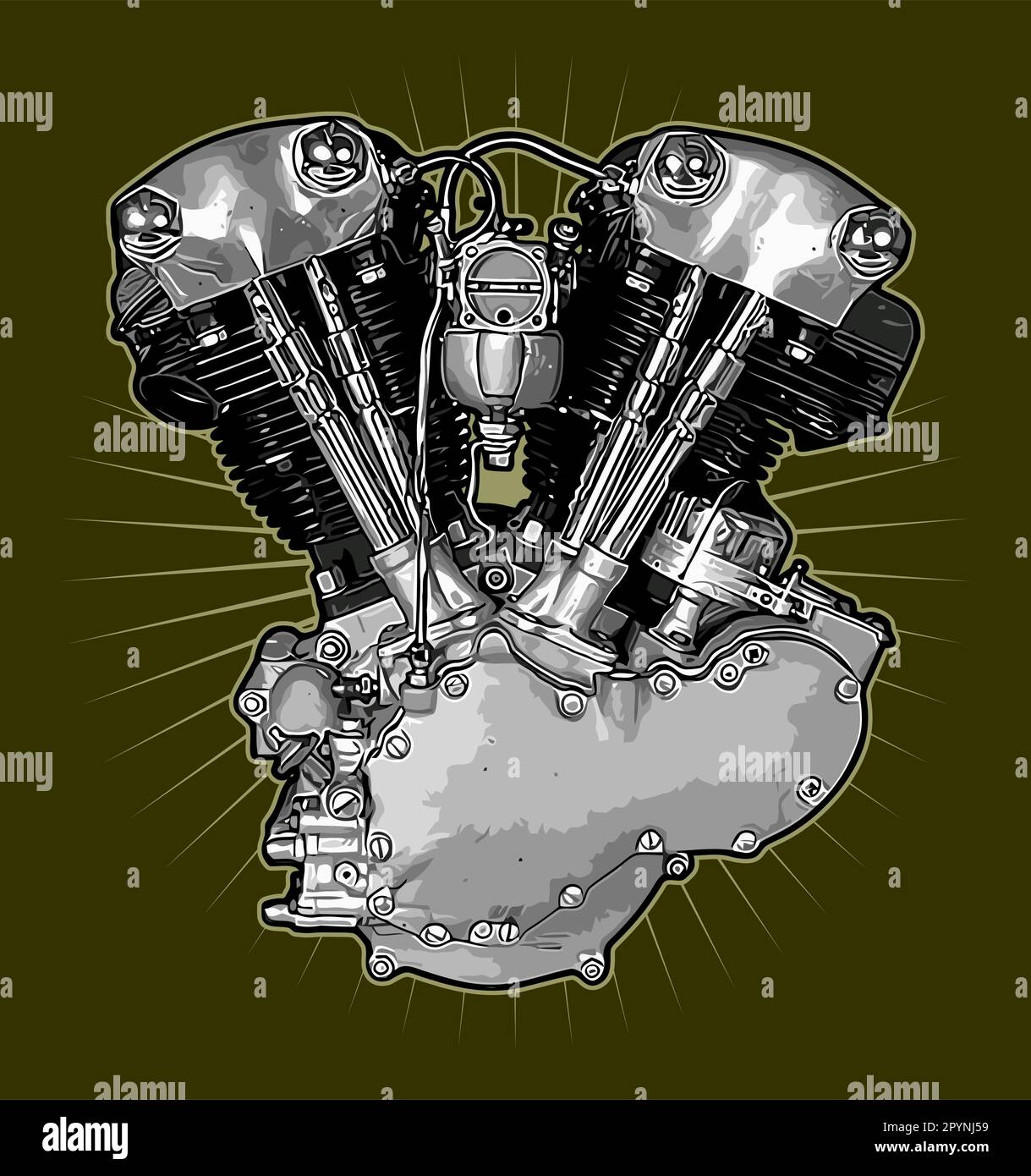 motore doppio a v. Illustrazione Vettoriale