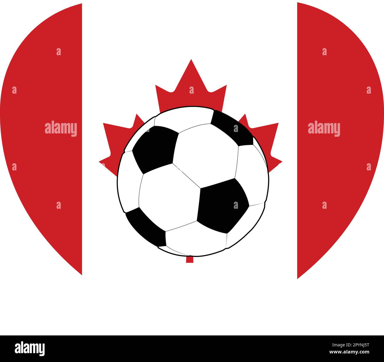 Canada Canadian Flag Calcio cuore Illustrazione Vettoriale