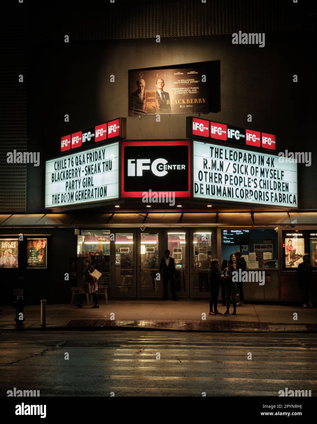 IFC Center di notte, nel West Village, Manhattan, New York Foto Stock