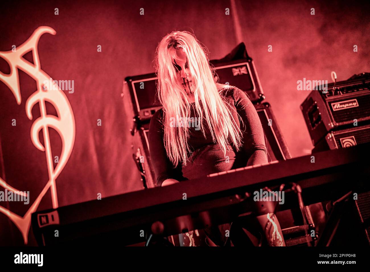 Oslo, Norvegia. 07th, aprile 2023. La band sinfonica norvegese di black metal odium ha tenuto un concerto dal vivo al Rockefeller durante il Norwegian Metal Festival Inferno Metal Festival 2023 di Oslo. (Photo credit: Gonzales Photo - Terje Dokken). Foto Stock
