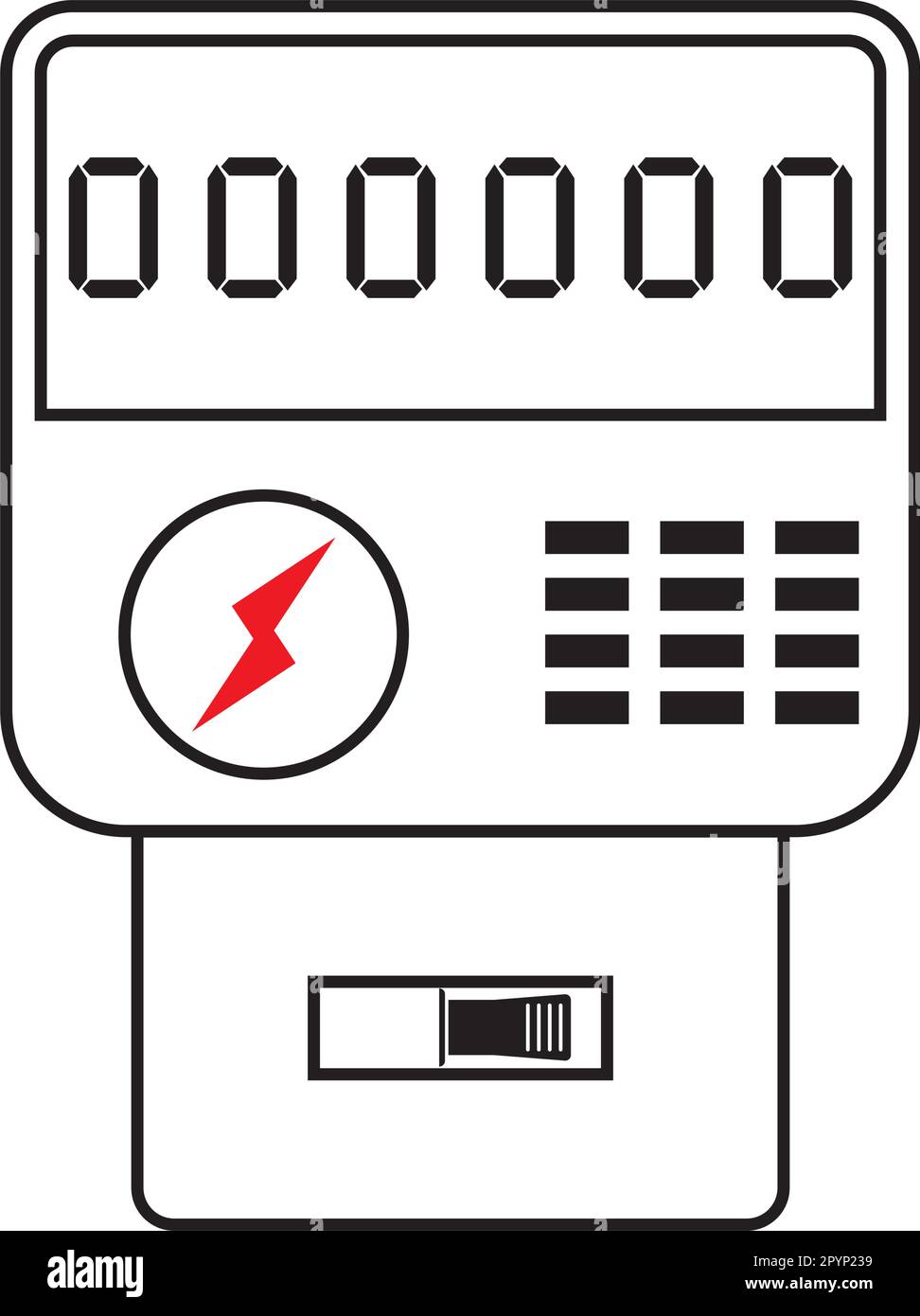 icona del contatore elettrico disegno del simbolo dell'illustrazione vettoriale Illustrazione Vettoriale