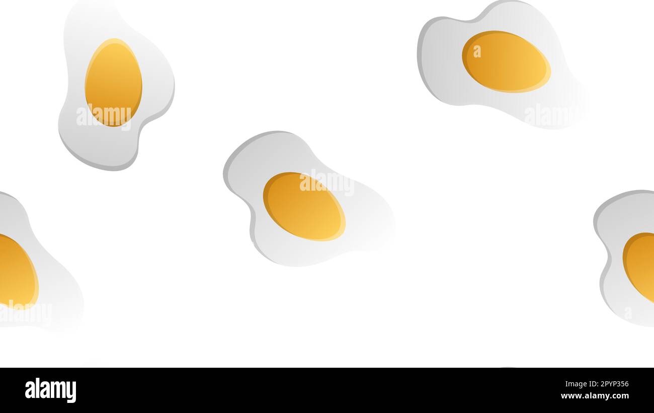 uova strapazzate su sfondo bianco, illustrazione vettoriale, motivo. uovo con tuorlo giallo. colazione deliziosa. illustrazione perfetta. elegante tappezzeria Illustrazione Vettoriale