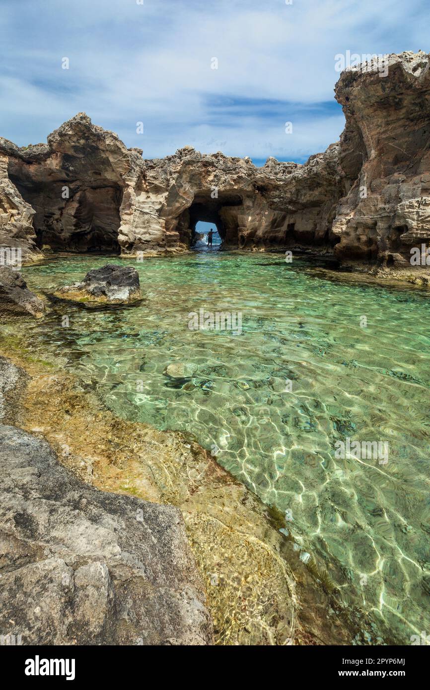 Piscina naturale di Marina Serra Lecce Foto Stock