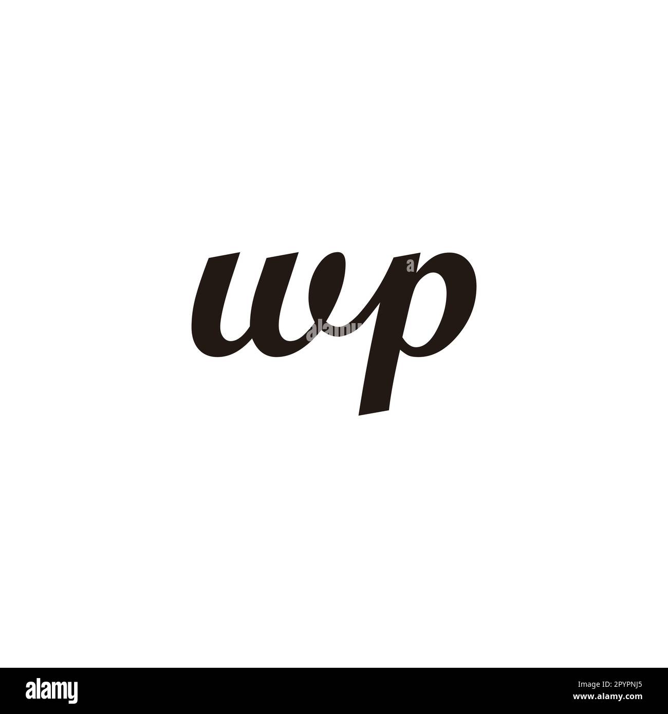 Lettera wp CONNECT simbolo geometrico semplice vettore logo Illustrazione Vettoriale