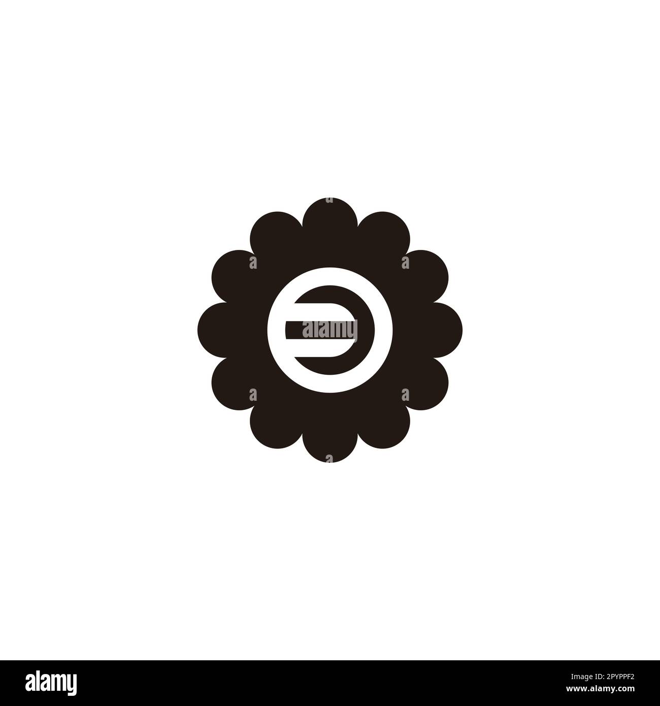 Numero 3 in fiore, cerchio simbolo geometrico semplice logo vettore Illustrazione Vettoriale