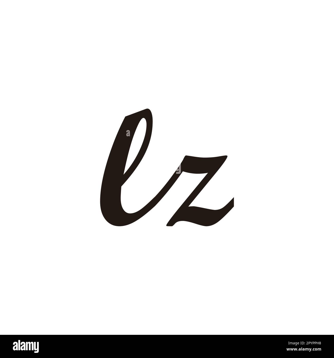 Lettera Lz CONNECT simbolo geometrico semplice vettore logo Illustrazione Vettoriale