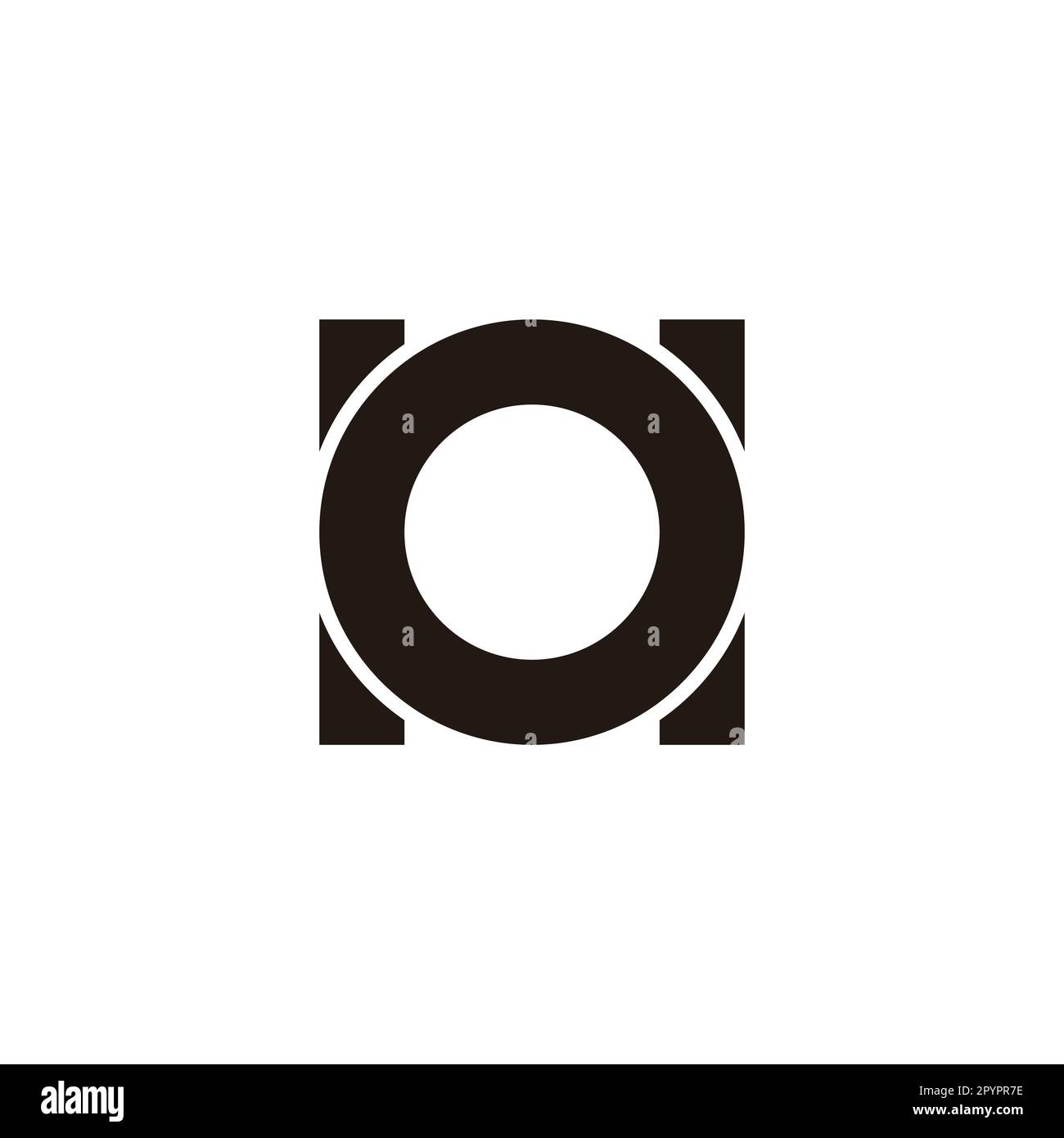 Lettera P, b, d e q cerchio simbolo geometrico semplice vettore logo Illustrazione Vettoriale