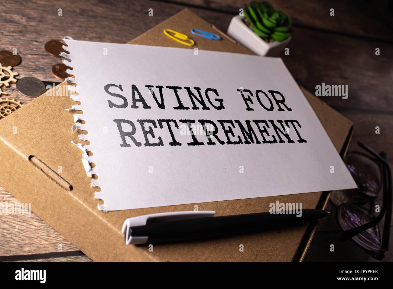 Risparmio per il concetto di business pensionamento Foto Stock