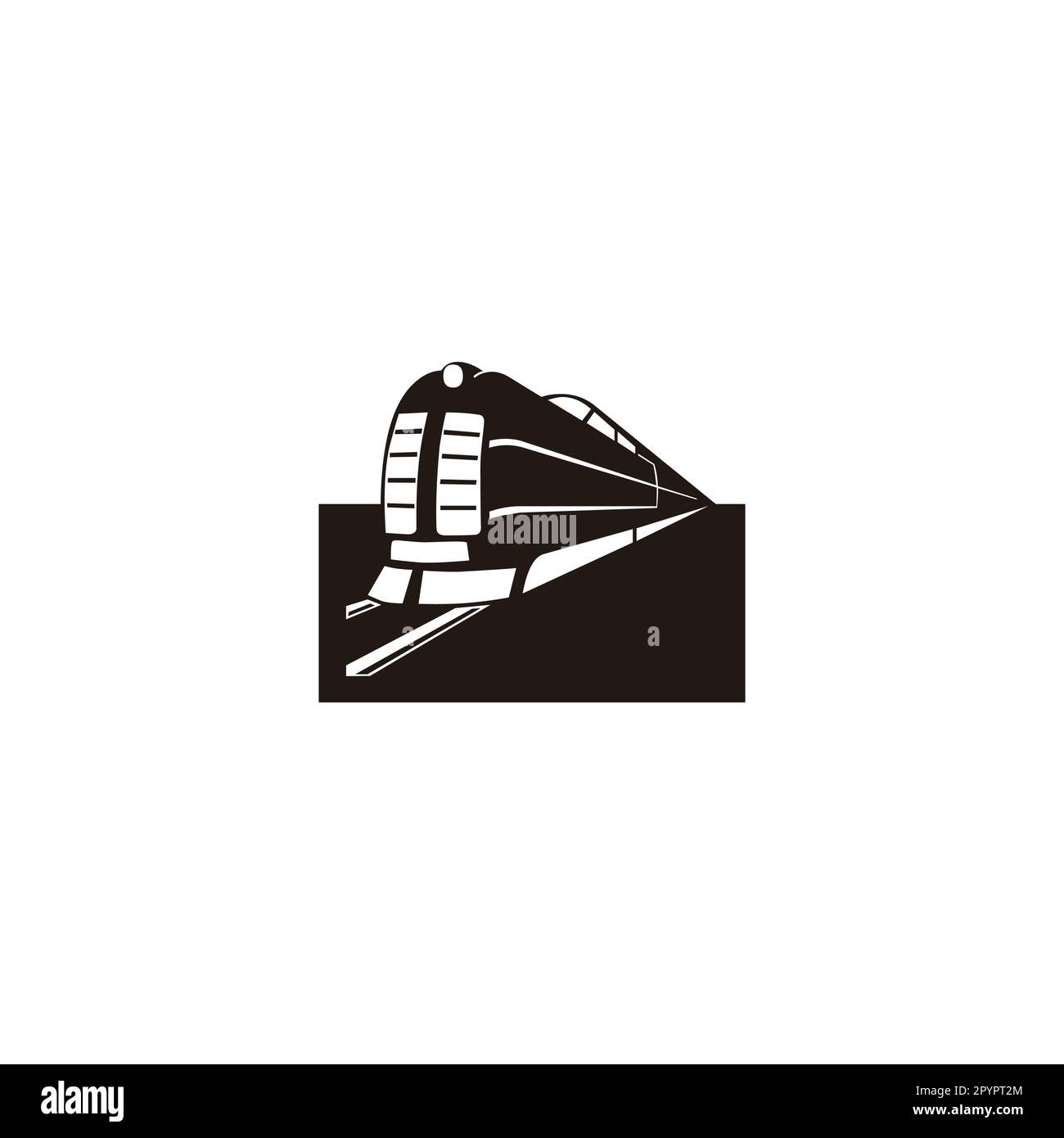 Treno, viaggio simbolo geometrico semplice logo vettore Illustrazione Vettoriale