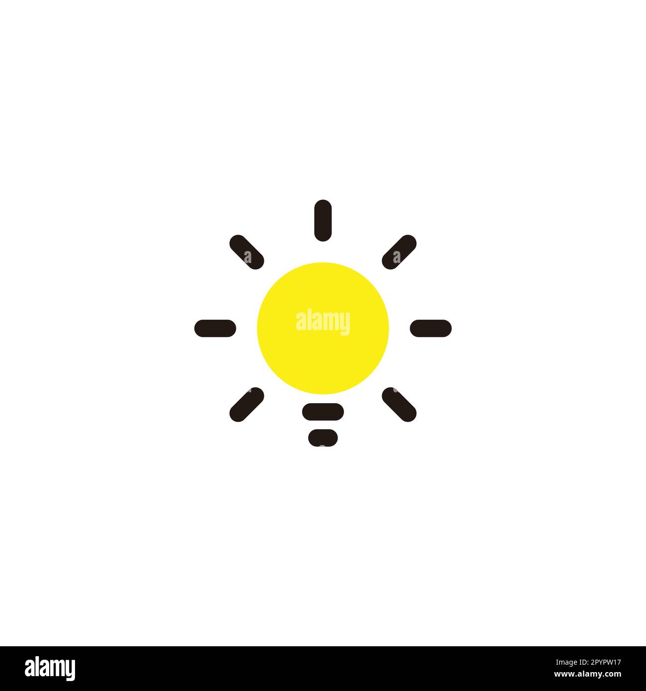 Sole, bulbo simbolo geometrico semplice logo vettore Illustrazione Vettoriale