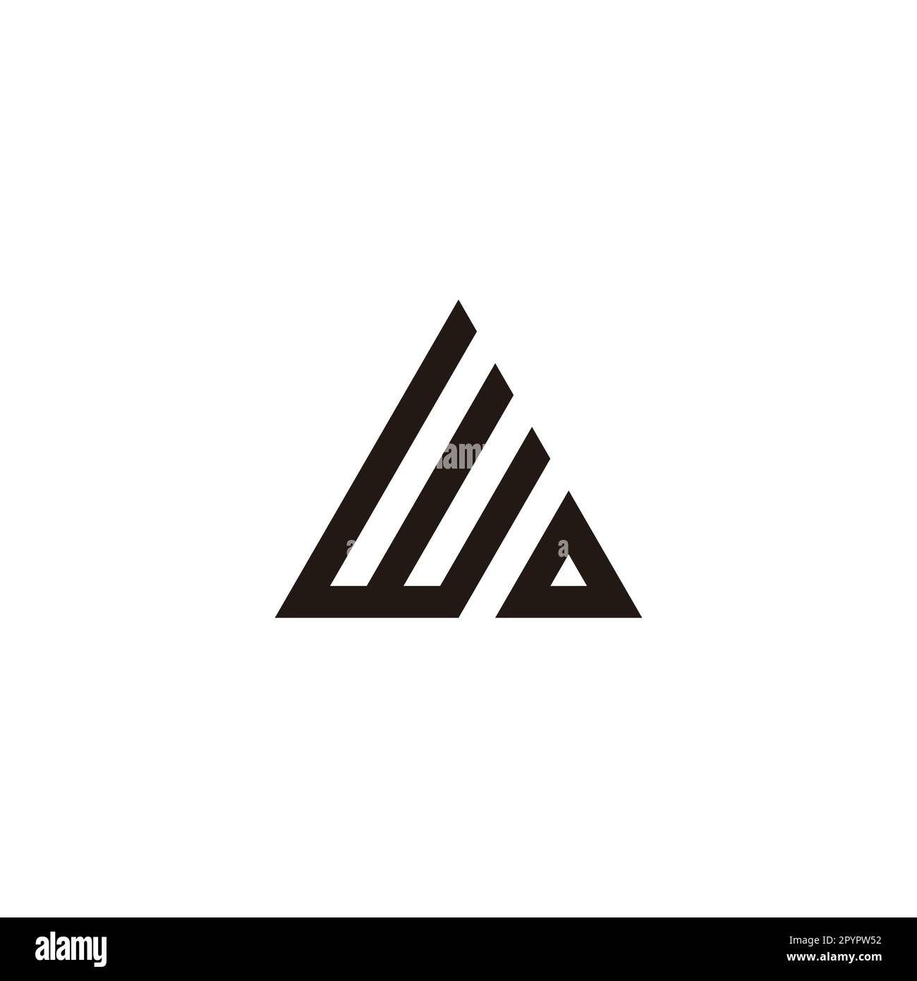 Lettera WD triangolo, simbolo geometrico edificio semplice vettore logo Illustrazione Vettoriale