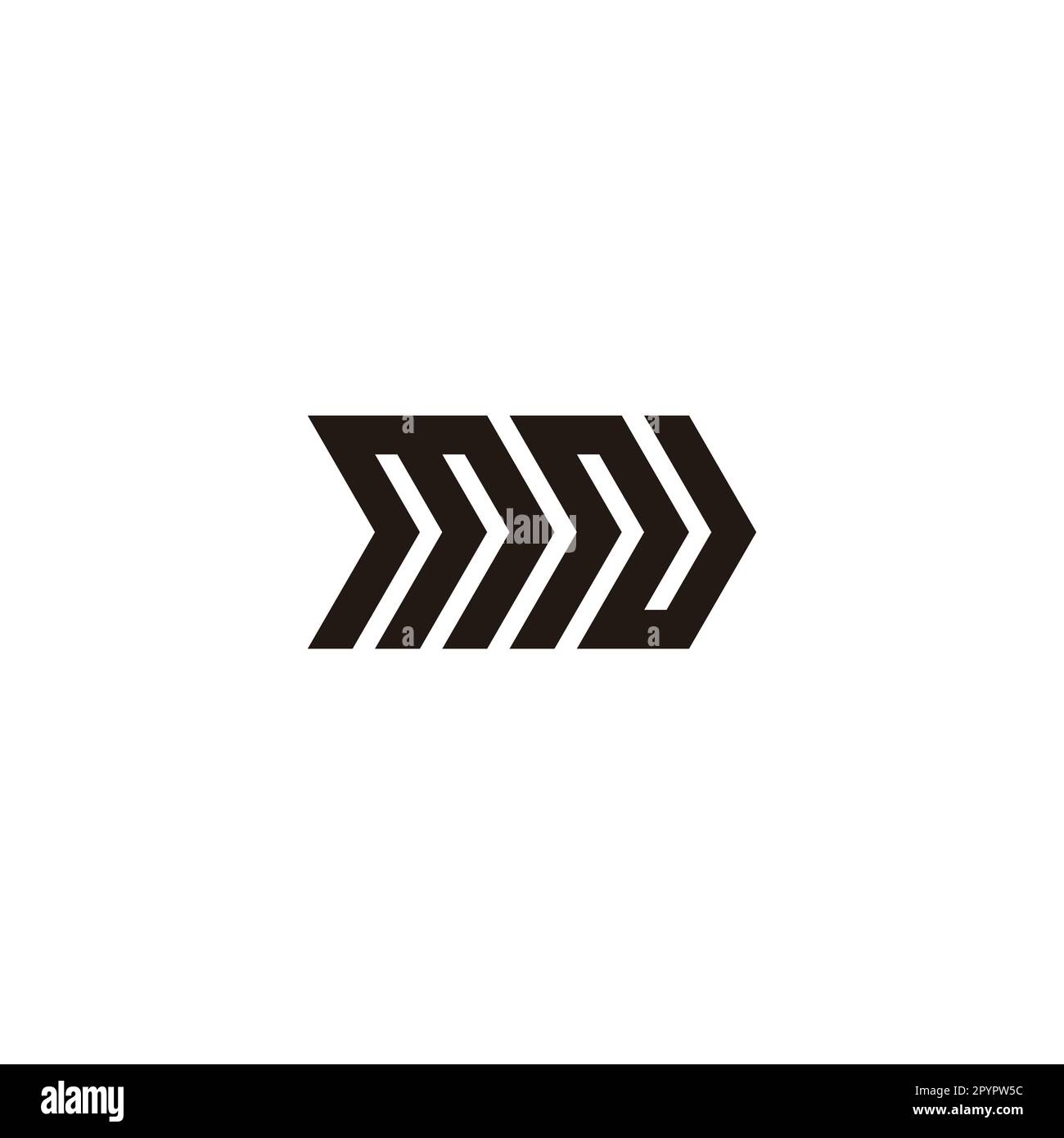 Lettera direzione MN, simbolo geometrico destro semplice vettore logo Illustrazione Vettoriale