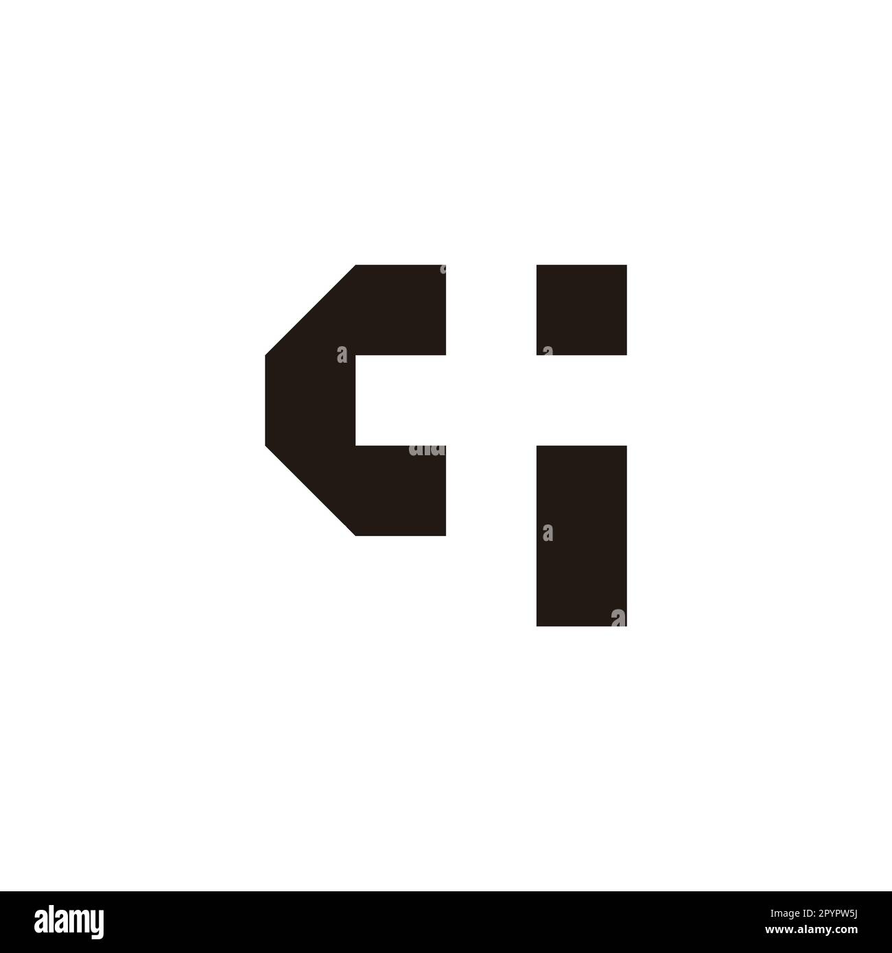 Lettera q più, simbolo geometrico quadrato semplice vettore logo Illustrazione Vettoriale
