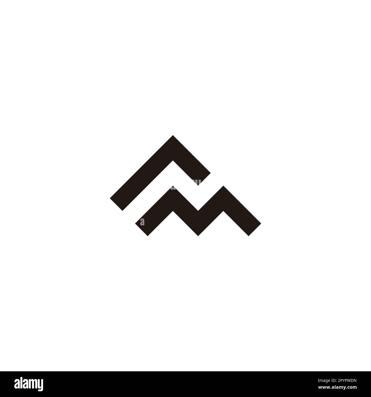 Lettera RM montagna simbolo geometrico semplice logo vettore Illustrazione Vettoriale