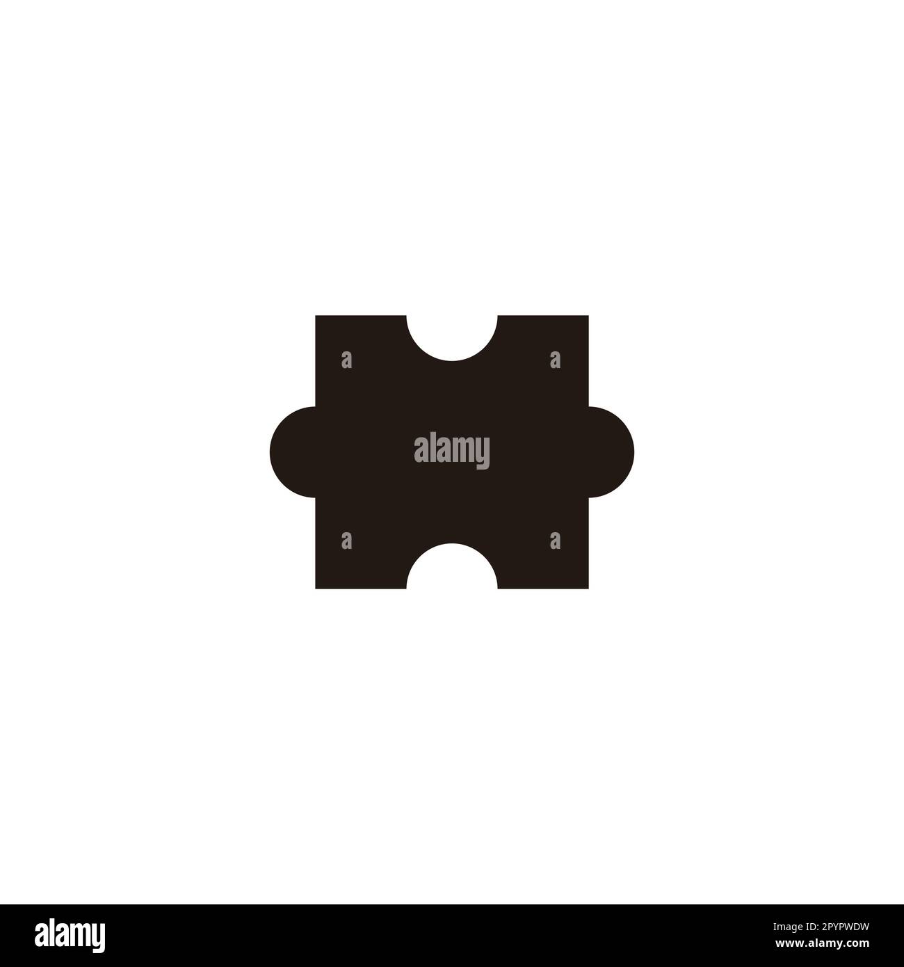 Puzzle pezzi 2 simbolo geometrico semplice logo vettore Illustrazione Vettoriale