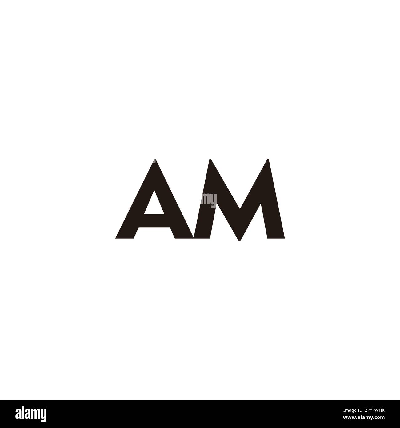 Lettera AM, contorno simbolo geometrico semplice vettore logo Illustrazione Vettoriale