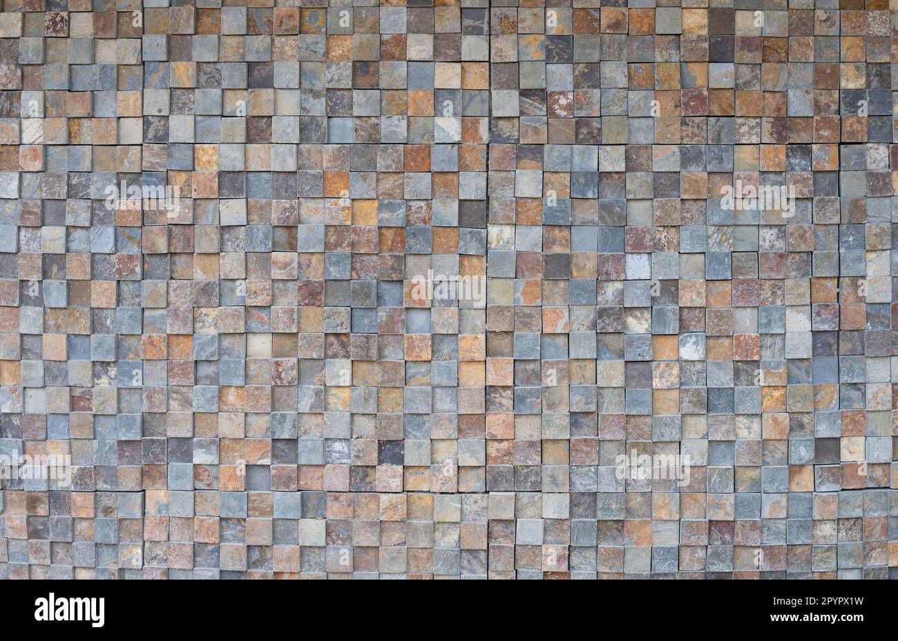 Mattonelle quadrate marroni in ceramica modello macro primo piano sfondo Foto Stock