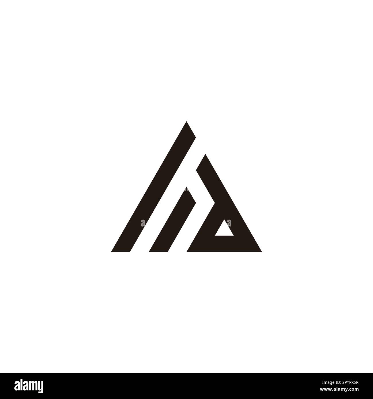 Lettera hd triangolo, costruzione simbolo geometrico semplice logo vettore Illustrazione Vettoriale