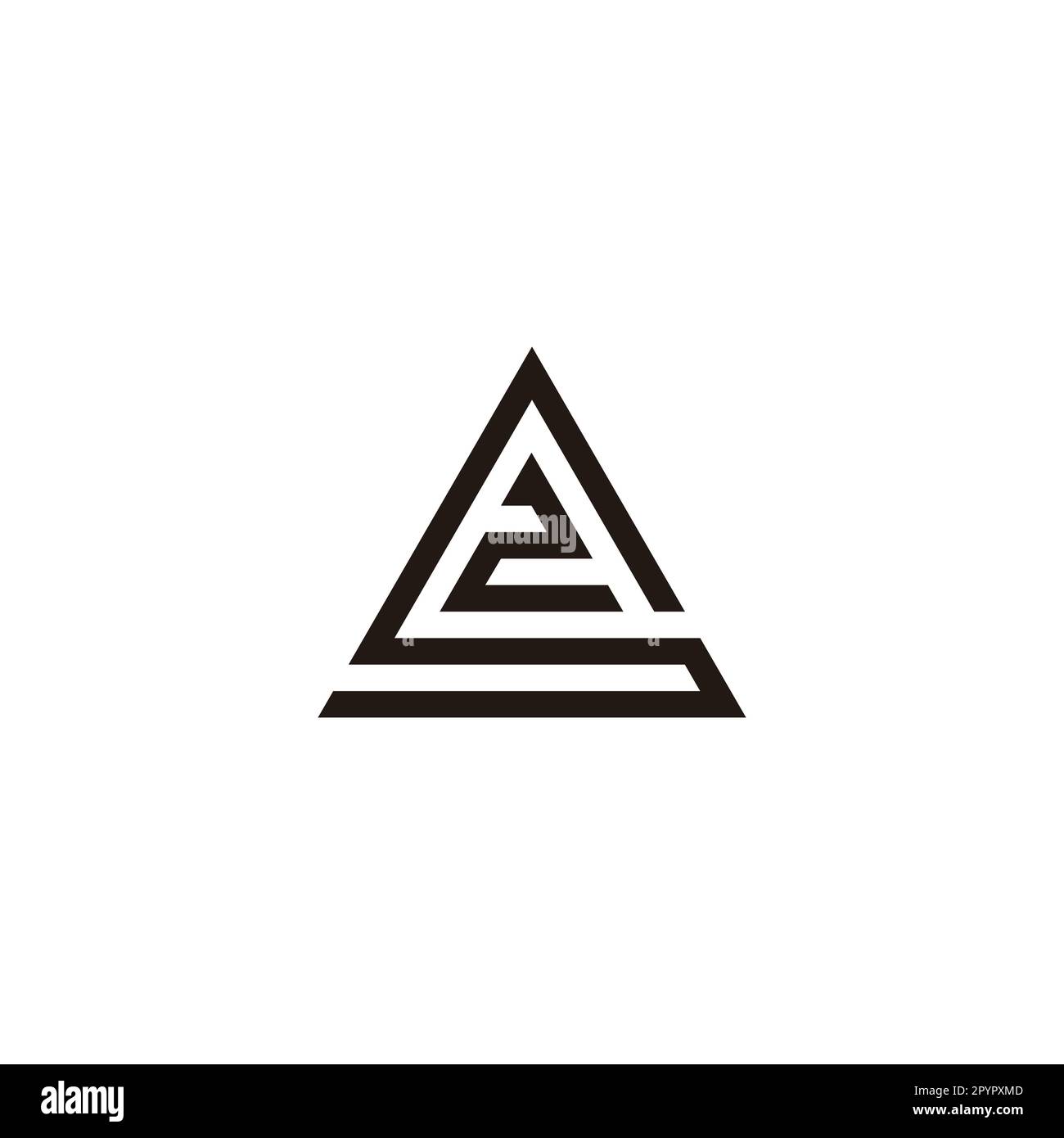 Numero 2 nella lettera S triangolo simbolo geometrico semplice logo vettore Illustrazione Vettoriale