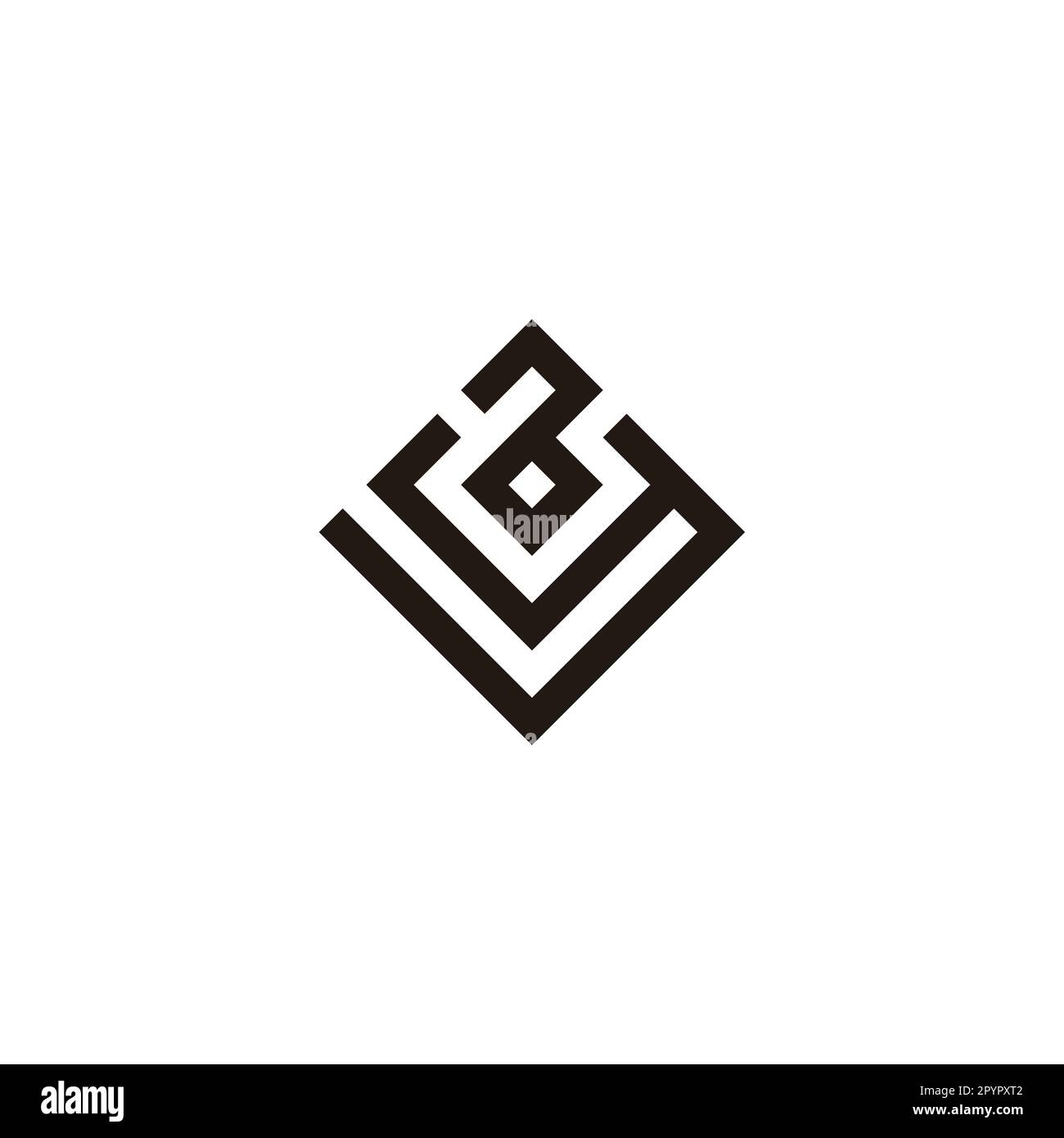 Lettera ya ay y un quadrato, elegante simbolo geometrico semplice logo vettore Illustrazione Vettoriale