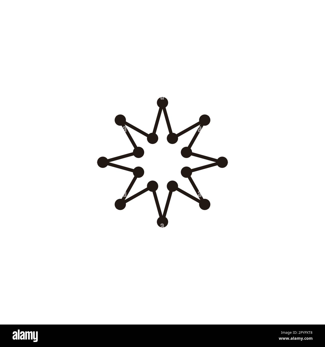 Stella otto, molecole simbolo geometrico semplice logo vettore Illustrazione Vettoriale
