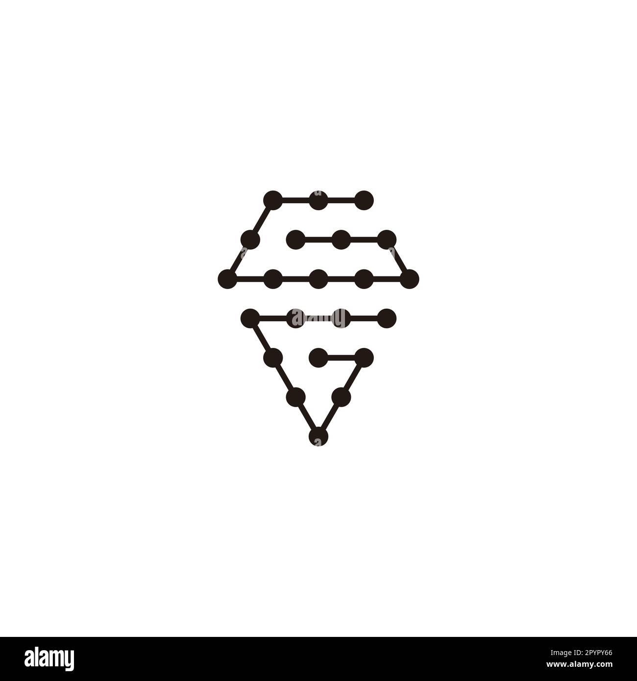 Lettera GG diamante, molecole simbolo geometrico semplice vettore logo Illustrazione Vettoriale