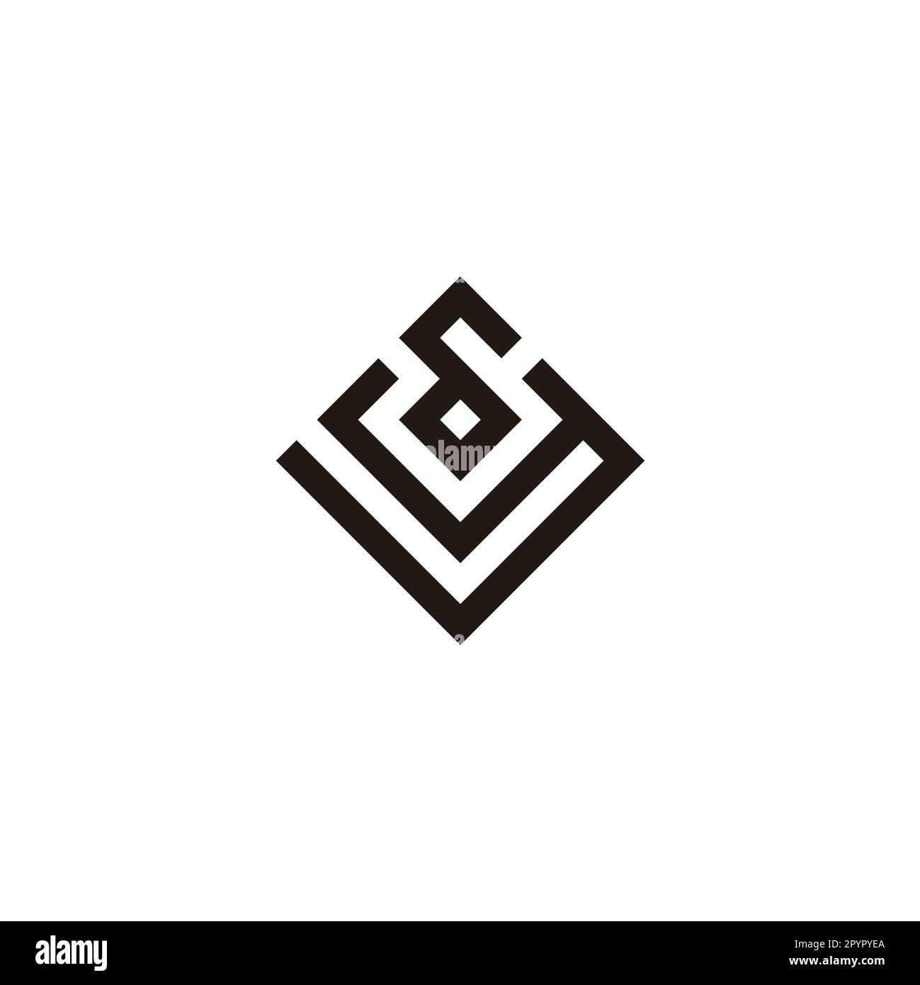 Lettera ay ya a y quadrato, elegante simbolo geometrico semplice logo vettore Illustrazione Vettoriale