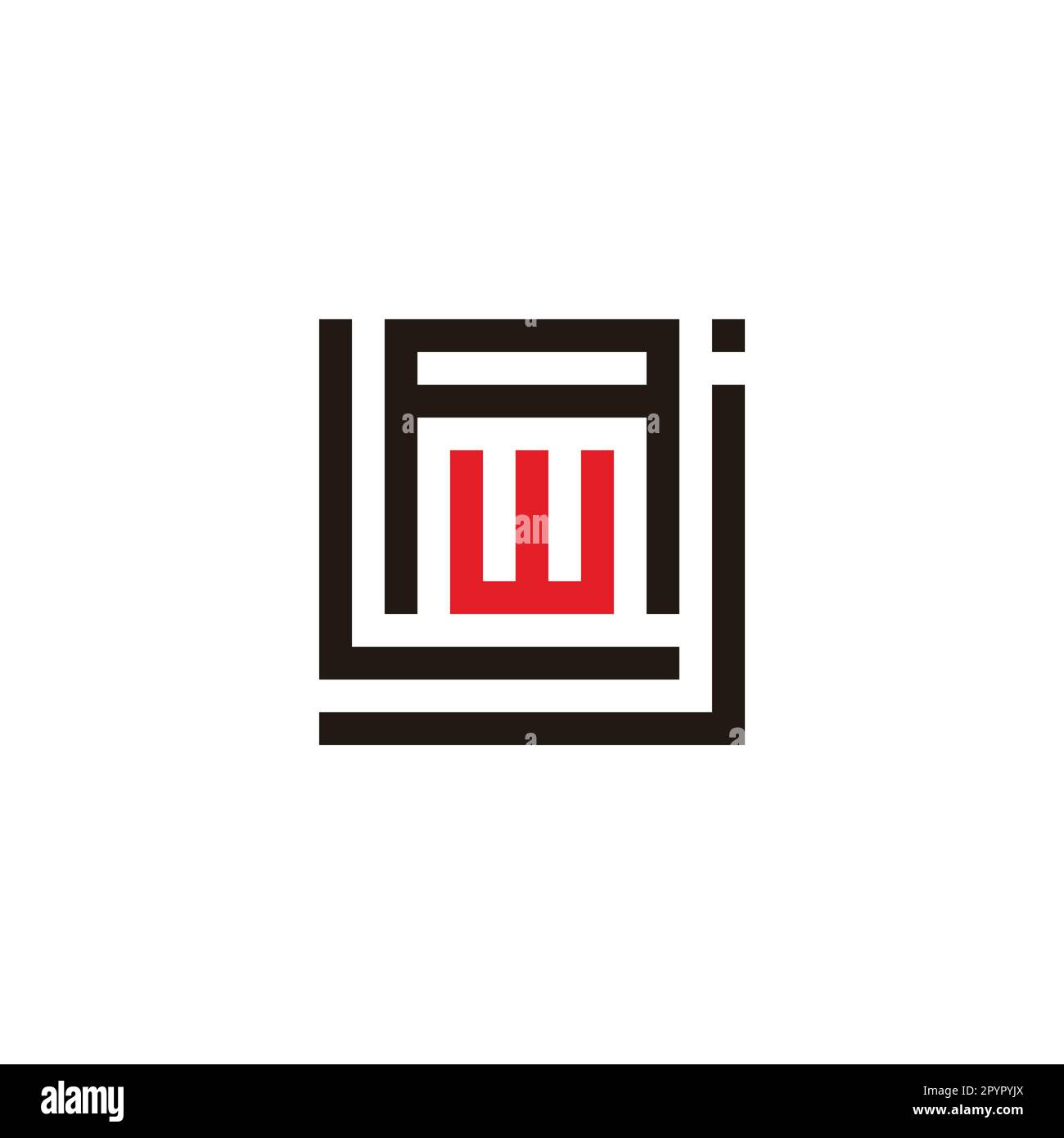 Lettera j, L, A e m, simbolo geometrico quadrato semplice vettore logo Illustrazione Vettoriale