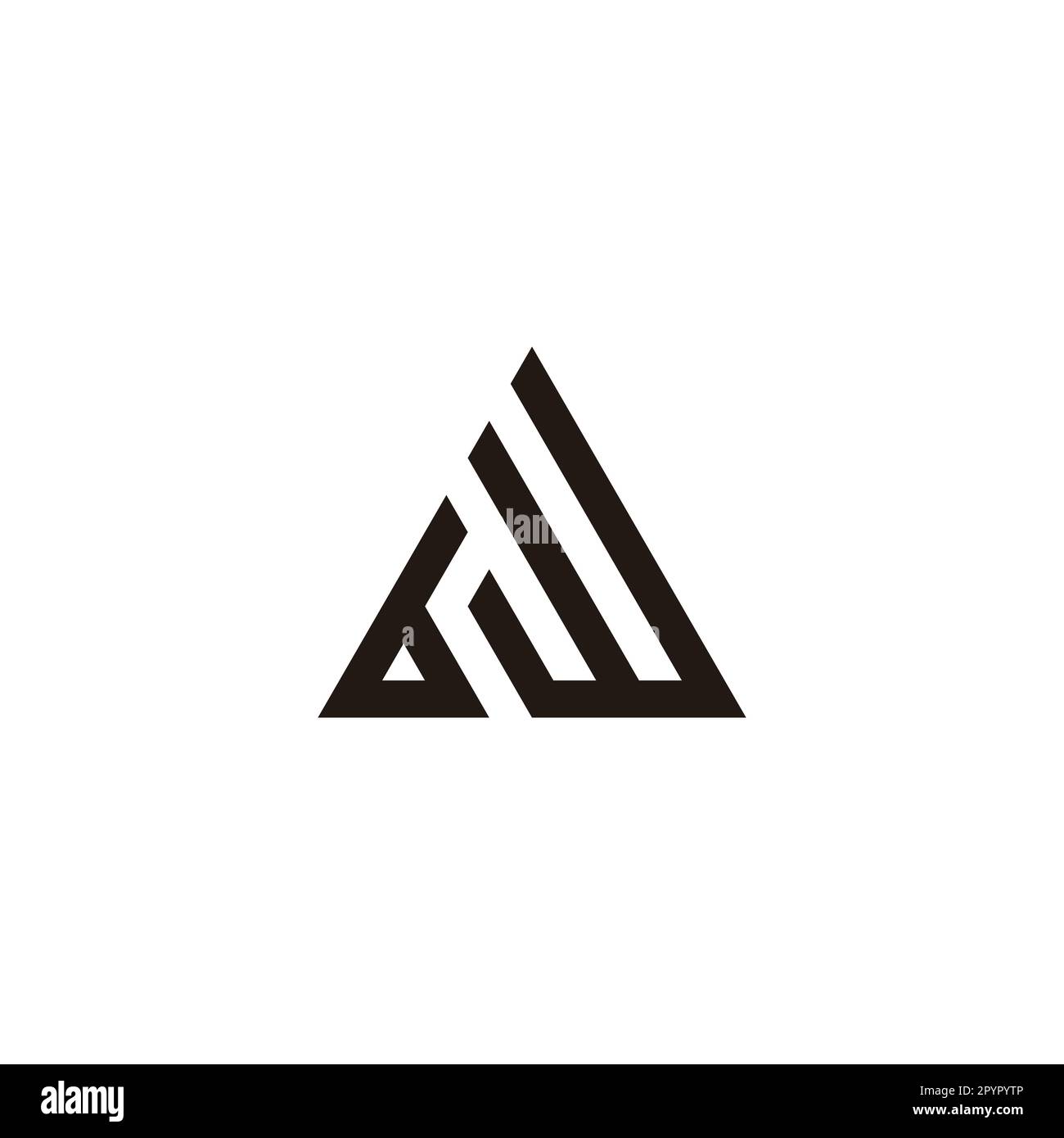 Lettera dw triangolo, costruzione simbolo geometrico semplice vettore logo Illustrazione Vettoriale