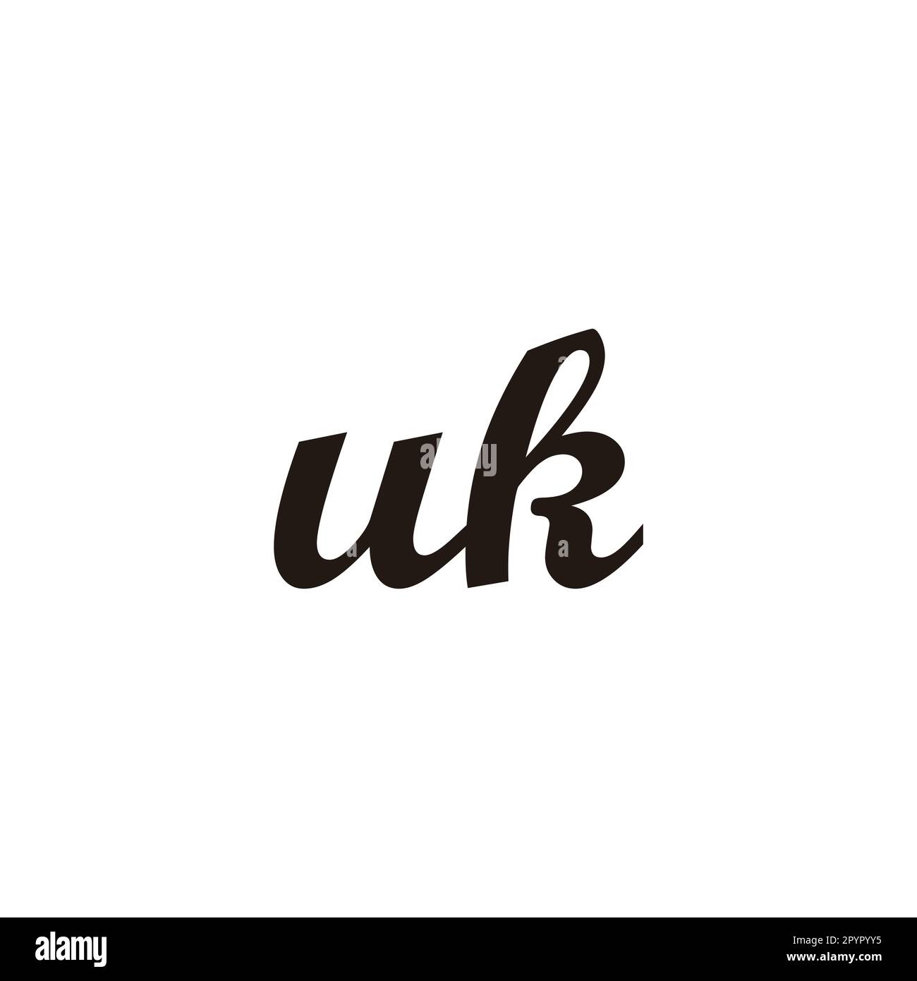 Lettera uk CONNECT simbolo geometrico semplice vettore logo Illustrazione Vettoriale