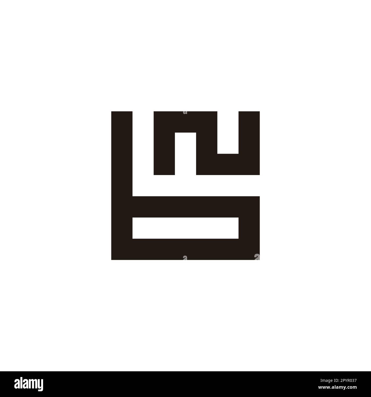 Lettera BN Nb N simbolo geometrico quadrato vettore logo semplice Illustrazione Vettoriale