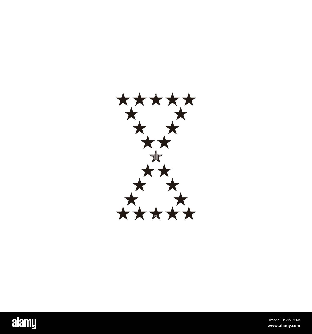 Stelle, clessidra simbolo geometrico semplice logo vettore Illustrazione Vettoriale