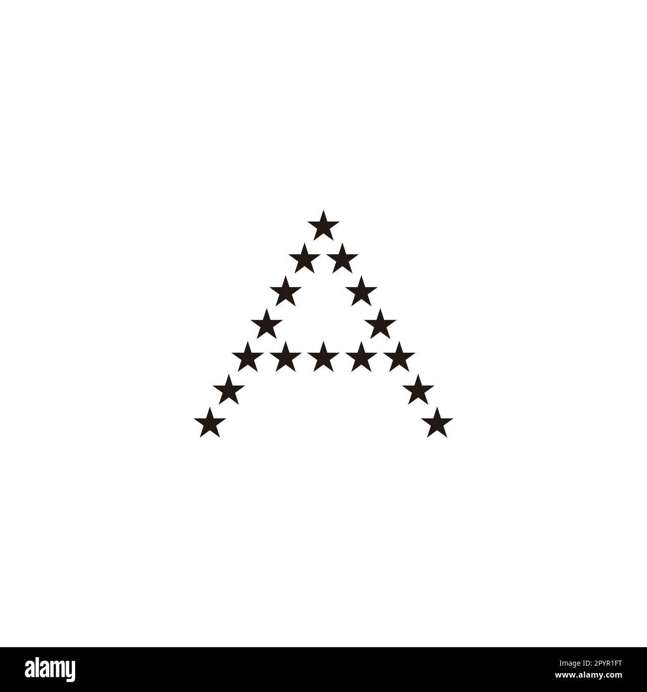 Lettera A stelle simbolo geometrico semplice logo vettore Illustrazione Vettoriale
