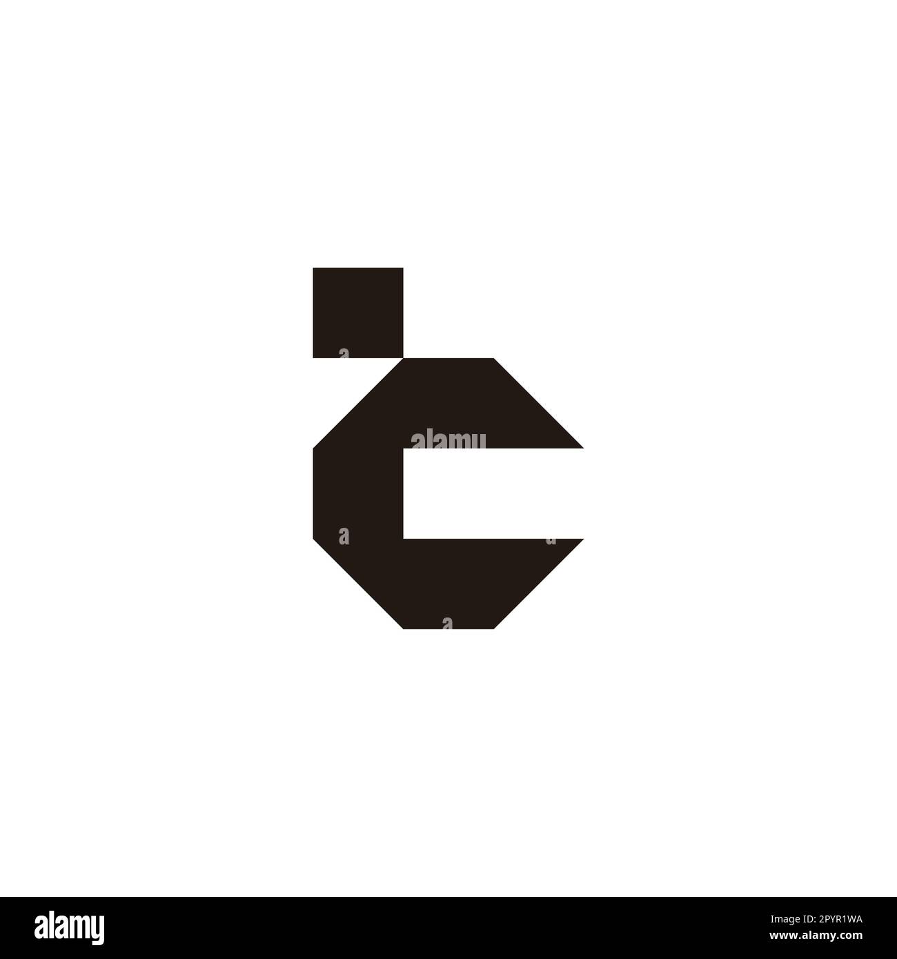 Lettera cb bc c b simbolo geometrico quadrato semplice vettore logo Illustrazione Vettoriale