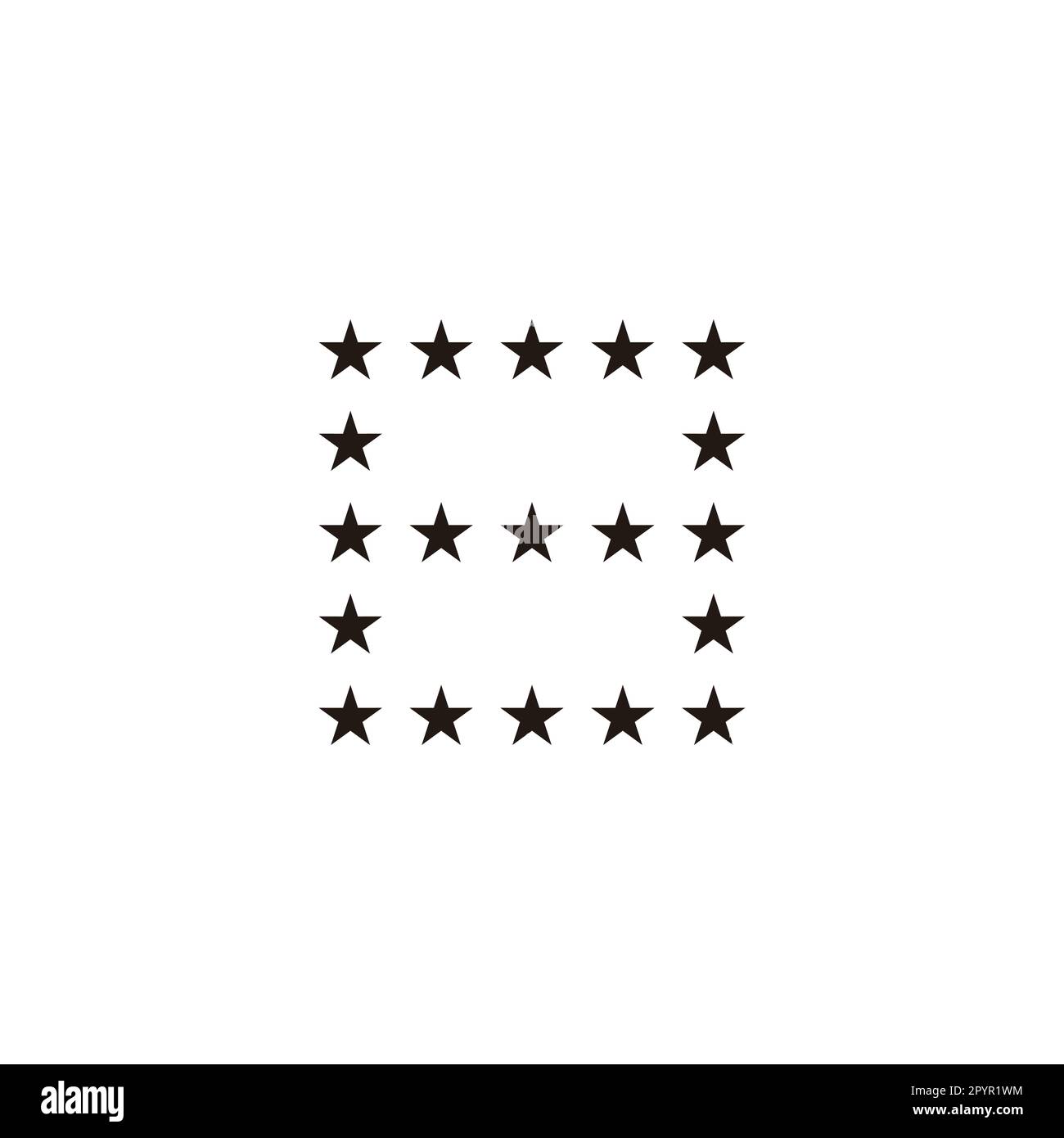 Numero 8 stelle, simbolo geometrico quadrato semplice logo vettore Illustrazione Vettoriale