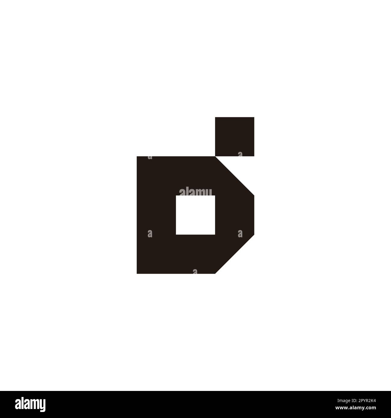 Lettera DD DD D d simbolo geometrico quadrato semplice vettore logo Illustrazione Vettoriale