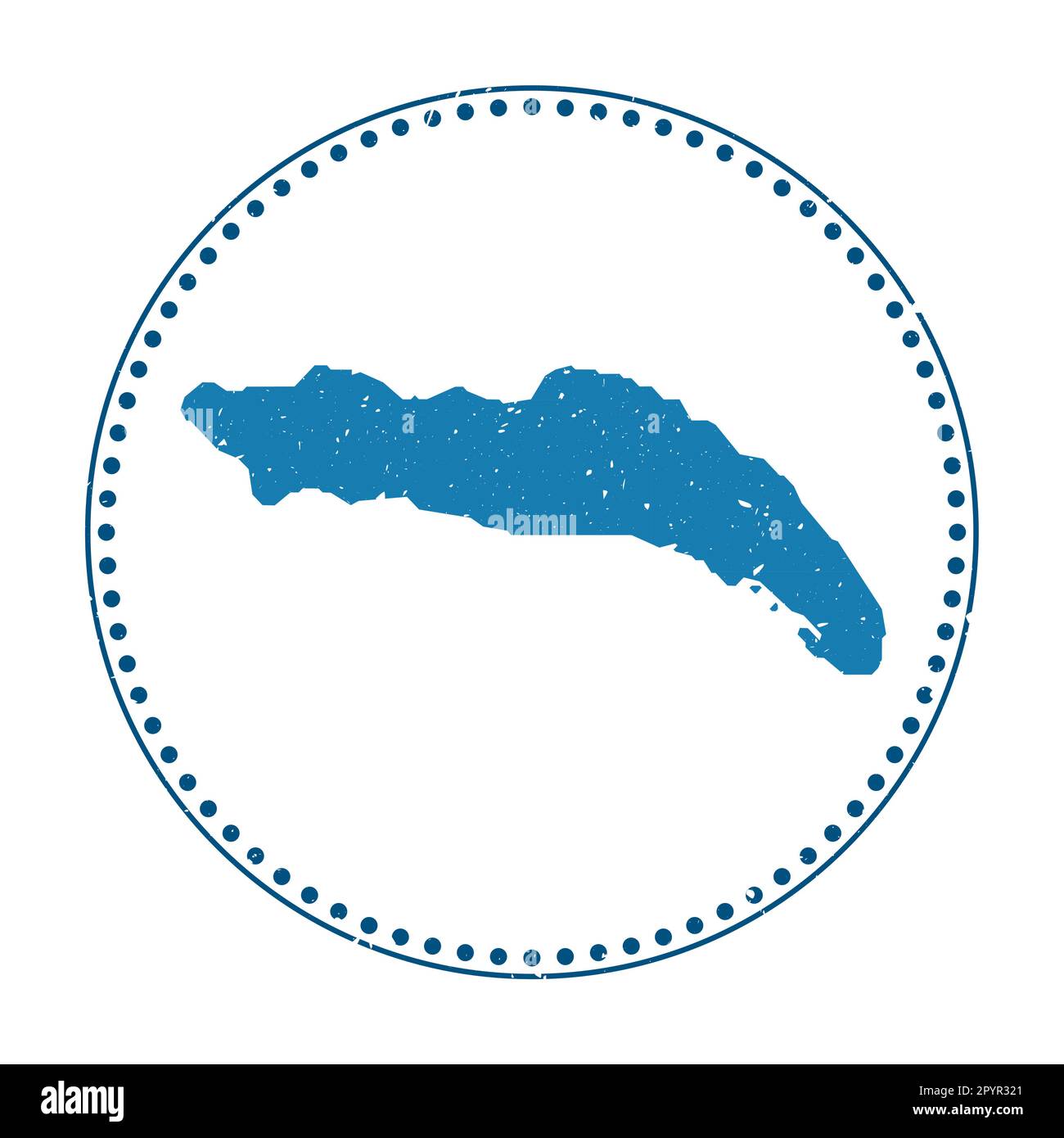 Adesivo Anegada. Timbro da viaggio con mappa dell'isola, illustrazione vettoriale. Può essere utilizzato come insegna, logotipo, etichetta, adesivo o badge di Anegada. Illustrazione Vettoriale